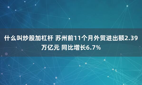 什么叫炒股加杠杆 苏州前11个月外贸进出额2.39万亿元 同比增长6.7%