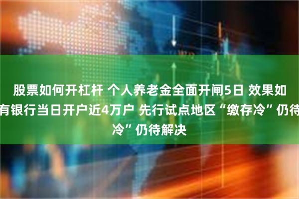 股票如何开杠杆 个人养老金全面开闸5日 效果如何？有银行当日开户近4万户 先行试点地区“缴存冷”仍待解决